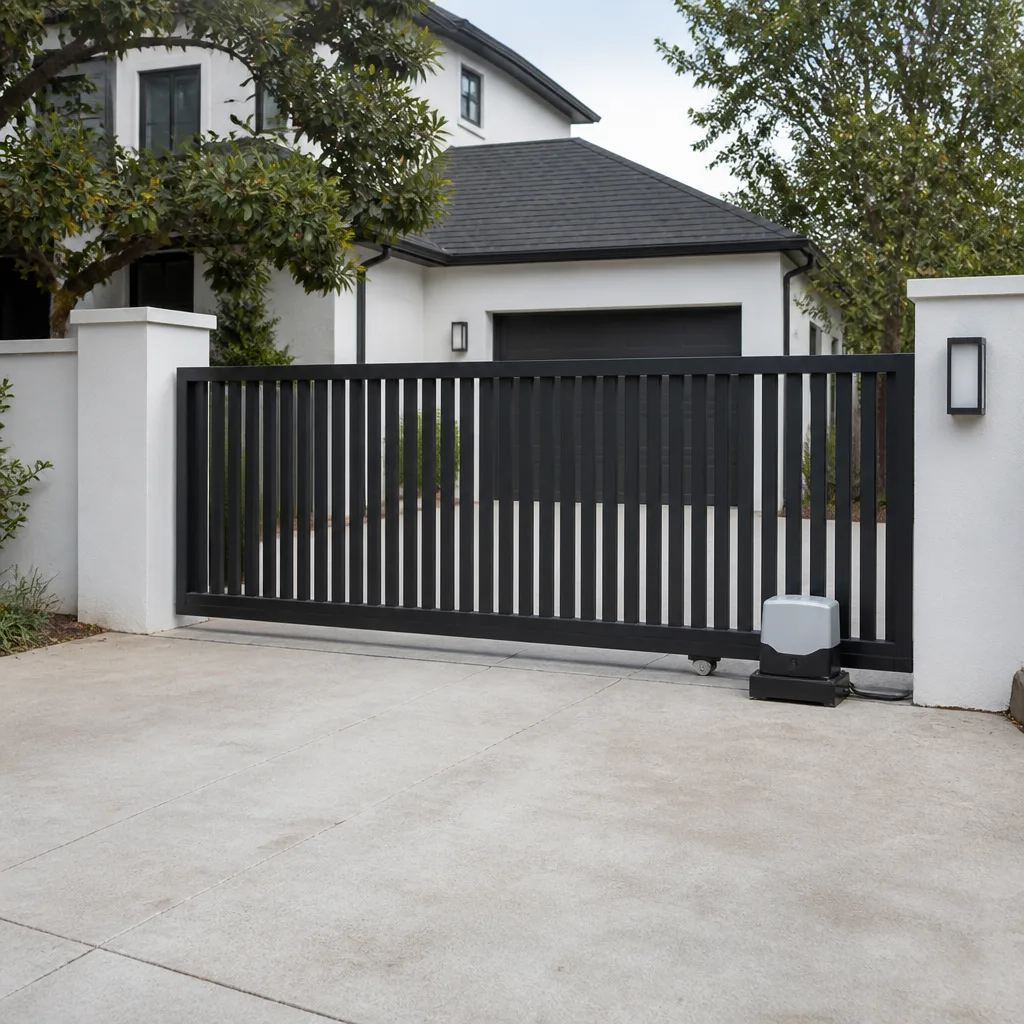 Sliding driveway gates
